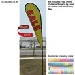 13.5' Large Tear Drop Flag Kit, Full Color Graphics