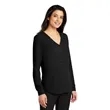 Port Authority Ladies Long Sleeve Button-Front Blouse.