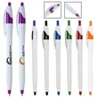 Imprinted Dart Pen-White Barrel with Colored Trim