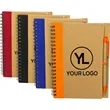 Promotional Spiral Kraft Cover Notebook with Ballpen