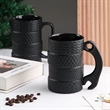 Black Tyre Tire Shaped Frosted Ceramic Mug Large Coffee Tea