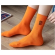 Plain Ribbed Socks With Embroidered Logo