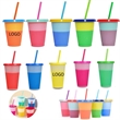 16 oz Color Changing Mood Cups With Lid And Straw