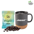 Cork Bottom Mug Compostable Bag Dark Choc Espresso Beans