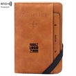 RFID Blocking Travel Wallet Passport Holder With Elastic