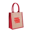 Custom Pattern Laminated Jute Bag With Handle