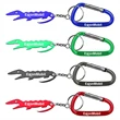 Alligator shaped bottle opener keychain with carabiner