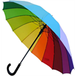 Rainbow Curved Handle Umbrella 16Ribs Sturdy