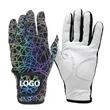 Reflective sheepskin golf gloves