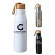 17 Oz. Stainless Steel Water Bottle With Bamboo Lid