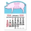 Adhesive Peel-N-Stick® Calendar - Pig