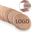 1 1/2" Custom Vintage Natural Wood  Round Coin Token