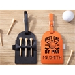 LEATHER GOLF BAG TAG TEE HOLDER