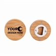 Round Bamboo Bottle Opener Magnet