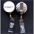 Silver Retractable Round Badge Key Holder