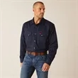 Men's FR Solid Snap Work Shirt, Long Sleeve