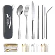 6-Piece Stainless Steel Outdoor Camping Cutlery Set Flatware