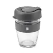 Glass Reusable Coffee Cup with Silicone Lid and Handle