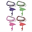 Flamingo Shaped Aluminum Bottle Opener with Carabiner