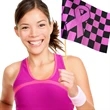 Pink Ribbon Checkered Flag 12" x 18"