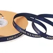 3/8" Grosgrain Personalized Ribbon w/ Gold Logo 100 yards