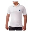 Men's White Cotton Polo Shirt - Embroidered