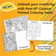 Post-it® Custom Printed Coloring Pads - 6" x 8"