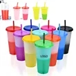 24oz PP Plastic Reusable Color Changing Cup Summer Cold Drin