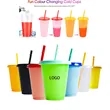 16oz Plastic Reusable Color Changing Cup Summer Cold Drinks