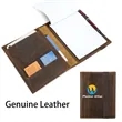 A5/B5 Genuine Leather Portfolio with Card Slots Pen Holder