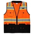 ANSI Class 2 Orange Deluxe Black Bottom Surveyors Vest