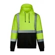 ANSI Class 3 Hi Viz Safety Hooded Sweatshirt, Black Bottom