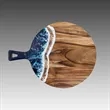 Round Paddle Shaped Acacia Wood and Resin Cutting Board
