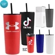22 Oz. Powder Coated Tumbler With Hot/cold Lid