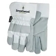 Waterproof White Suede Work Gloves with Oversized DTF