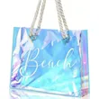 Holographic Clear Tote Bag with Hemp Handle for The Summer P