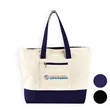 Large Canvas Tote Bag with Zipper