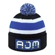Stripe Rib Knit - Acrylic Cuff Toque (Pom Pom)