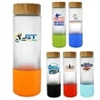 Bamboo Pattern 22 oz. Full Color Frosted Glass Grip Bottle