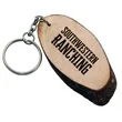 Natural Wood Oval Keyring