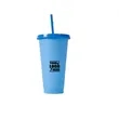 Lidded Color Changing Plastic Daily Use Straw Juice Cup