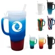 32 Oz. Silicone Handled Tumbler w/Lid & Straw