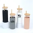 Glass Tumbler with Bamboo Straw