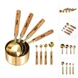 8Pcs Wood Handle Measuring Cup and Spoon Set
