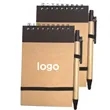 Kraft Paper Cover Pocket Spiral Notepad With Pen