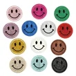 Metalic Smile Face Embroidered Patch With Glue Backing