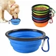 Food-grade collapsible pet bowl with carabiner