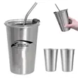 17oz. Metal Mug Pint Cups Stackable Cup With Lid And Straw