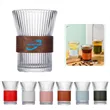 Glass Coffee Cup Ribbed Glassware With wooden anti-slip ring