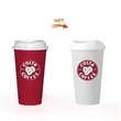 16oz Plastic Hot Color Changing Coffee Cup With Sleeve